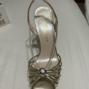 Gold metallic high heels